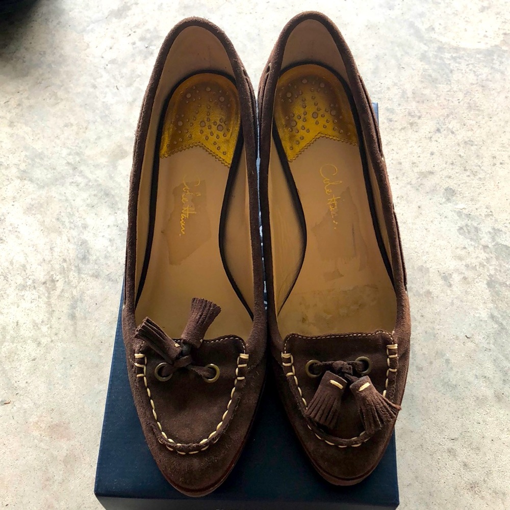Colehaan Nike Air Brown Wedge Dress Shoe
